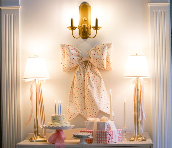 Sew & Spill Home Decor Bow Dove Stripe