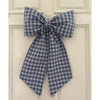 Sew & Spill Home Decor Bow `Blue Heart Gingham