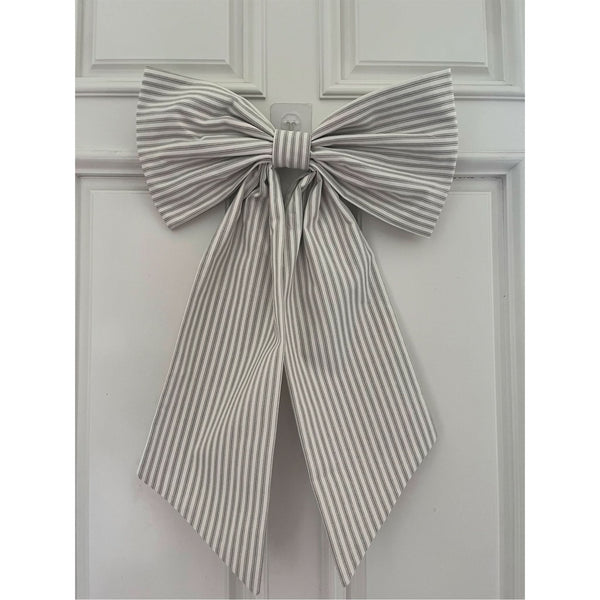 Sew & Spill Home Decor Bow Neutral Ticking