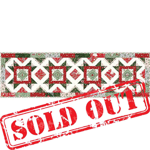 Decorative quilt with a 'SOLD OUT' stamp on a white background