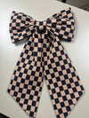 Sew & Spill Home Decor Bow Black and Orange Gingham Check
