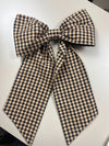 Sew & Spill Home Decor Bow Black and Tan Gingham
