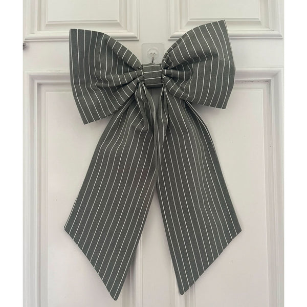 Sew & Spill Home Decor Bow Olive Stripe