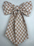 Sew & Spill Home Decor Bow Amber and White Gingham Check
