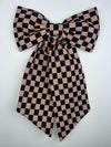 Sew & Spill Home Decor Bow Black and Orange Gingham Check