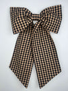 Sew & Spill Home Decor Bow Black and Tan Gingham