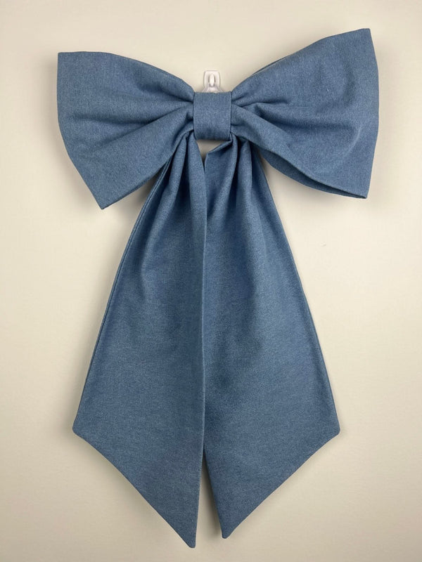Sew & Spill Home Decor Bow Blue Denim