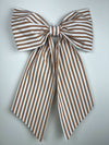 Sew & Spill Home Decor Bow The Coastal Tan Stripe