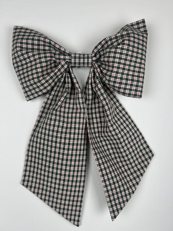 Sew & Spill Home Decor Bow Green & Red Plaid Classic