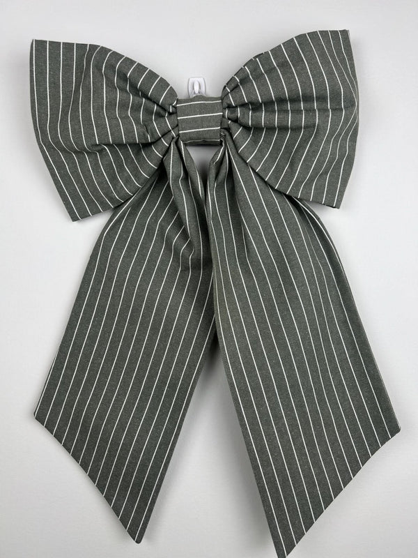 Sew & Spill Home Decor Bow Olive Stripe