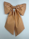 Sew & Spill Home Decor Bow Pumpkin White Stripe Classic (Glows In The Dark!)