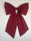 Sew & Spill Home Decor Bow Red + Navy Gingham