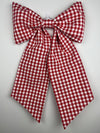 Sew & Spill Home Decor Red & White Gingham Bow