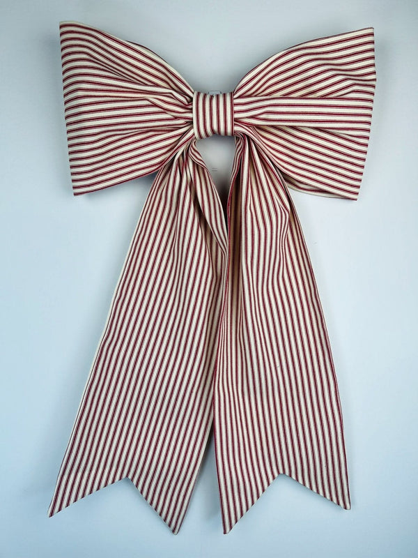 Sew & Spill Home Decor Bow Red Ticking Dovetail XL