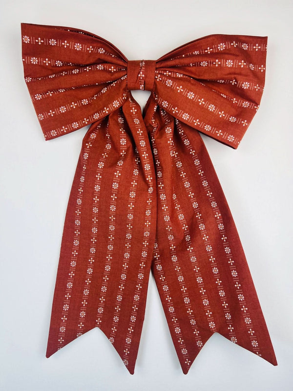 Sew & Spill Home Decor Bow Rust Folk Flower Dovetail XL