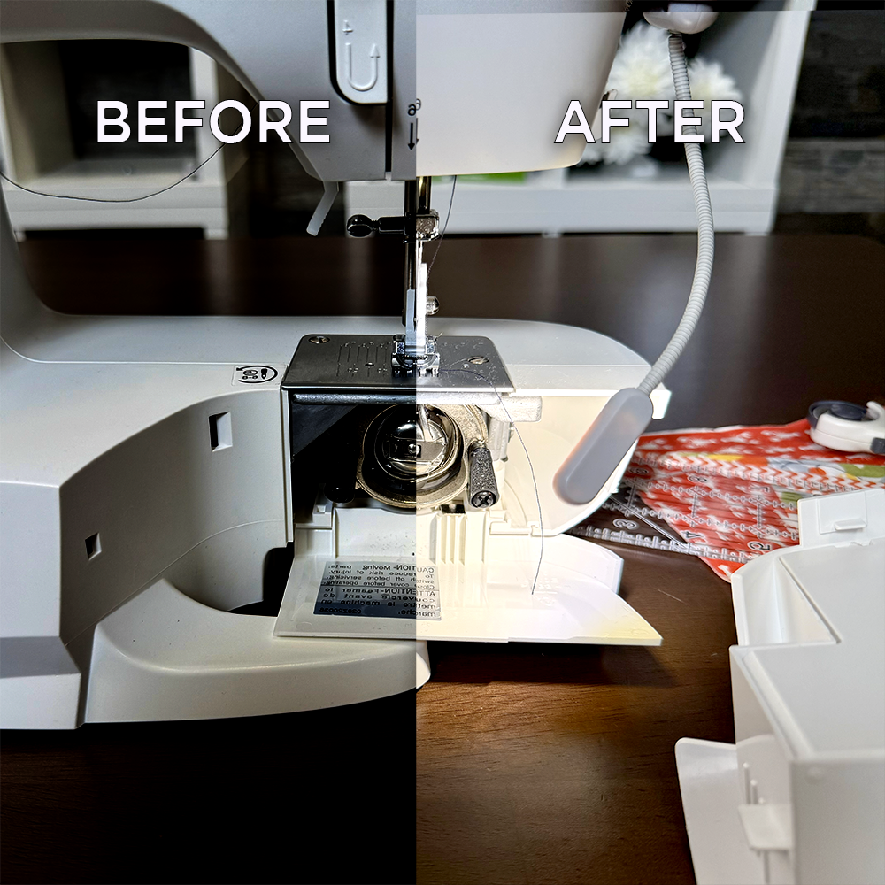 Flex Light and machine before and after