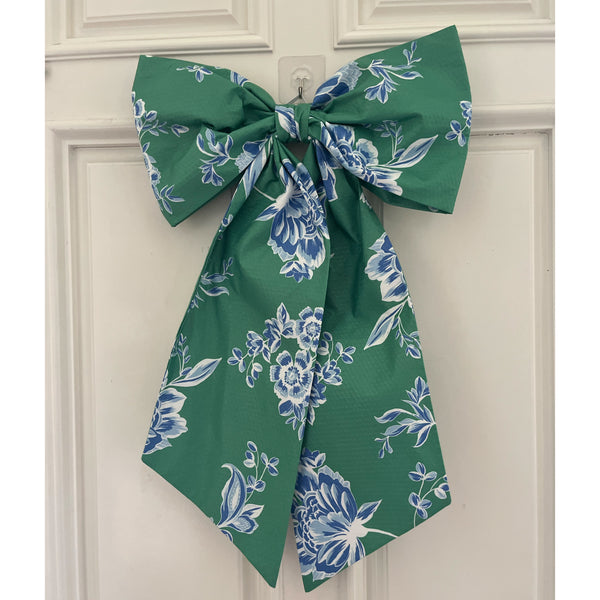 Sew & Spill Home Decor Bow Green and Blue floral