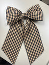Sew & Spill Home Decor Bow Black and Tan Gingham