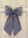 Sew & Spill Home Decor Bow Blue & Tan Plaid