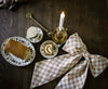 Sew & Spill Home Decor Bow Tan & White Plaid