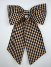 Sew & Spill Home Decor Bow Black and Tan Gingham