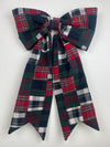 Sew & Spill Home Decor Bow Holiday Patchwork Dovetail Flannel Bow XL