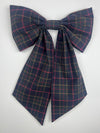 Sew & Spill Home Decor Bow Navy Holiday tartan