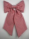 Sew & Spill Home Decor Bow Gingham Red Hearts