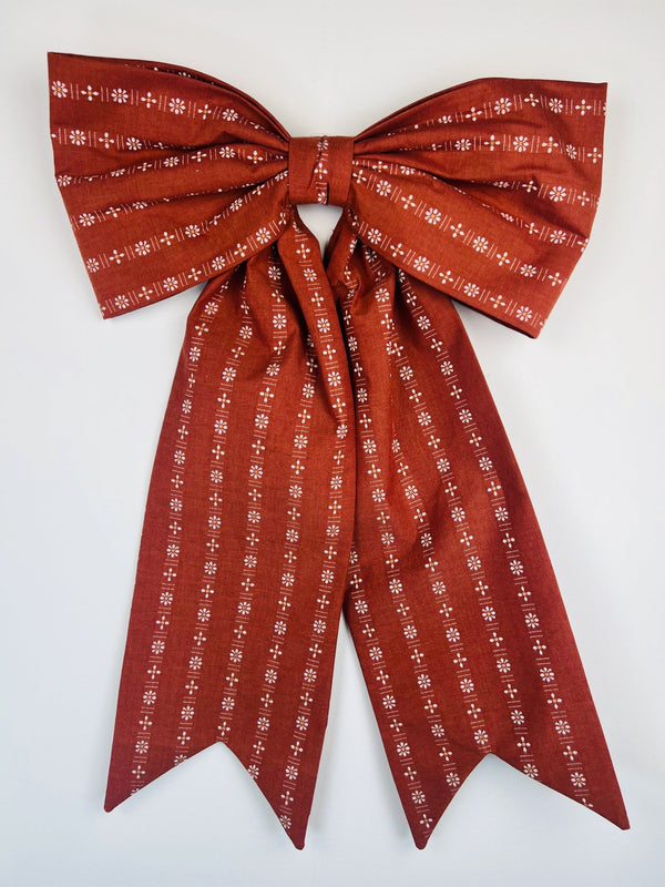 Sew & Spill Home Decor Bow Rust Folk FLower Dovetail XL